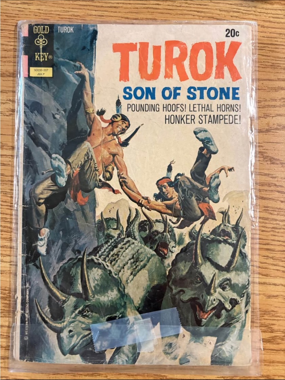 Vintage 1972 Turok Son of Stone Vintage Comic Cover Print - Multi-Color